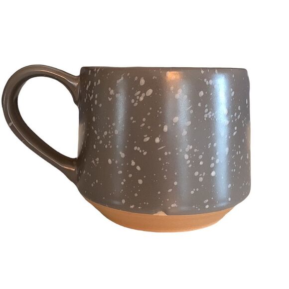 Oversized Mugs Stoneware Mint Gray Set of Two Large Speckled Tea Coffee Cups - Picture 4 of 13